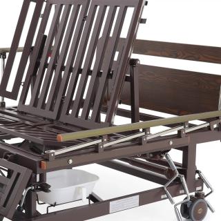 Кровать механическая Med-Mos Е-45А (ММ-5128Н-02) с боковым переворачиванием, туалетным устройством и функцией «кардиокресло»
