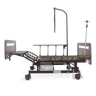 Кровать механическая Med-Mos Е-45А (ММ-5128Н-02) с боковым переворачиванием, туалетным устройством и функцией «кардиокресло»