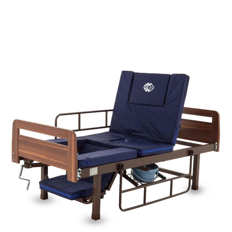 Кровать механическая с туалетным устройством и функцией «кардиокресло» E-49 ЛДСП Венге