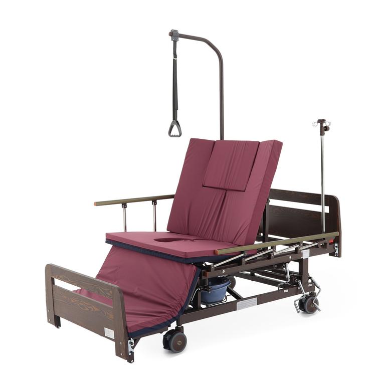 Кровать с боковым переворачиванием и функцией «кардиокресло» E-45A ЛДСП Венге с матрасом